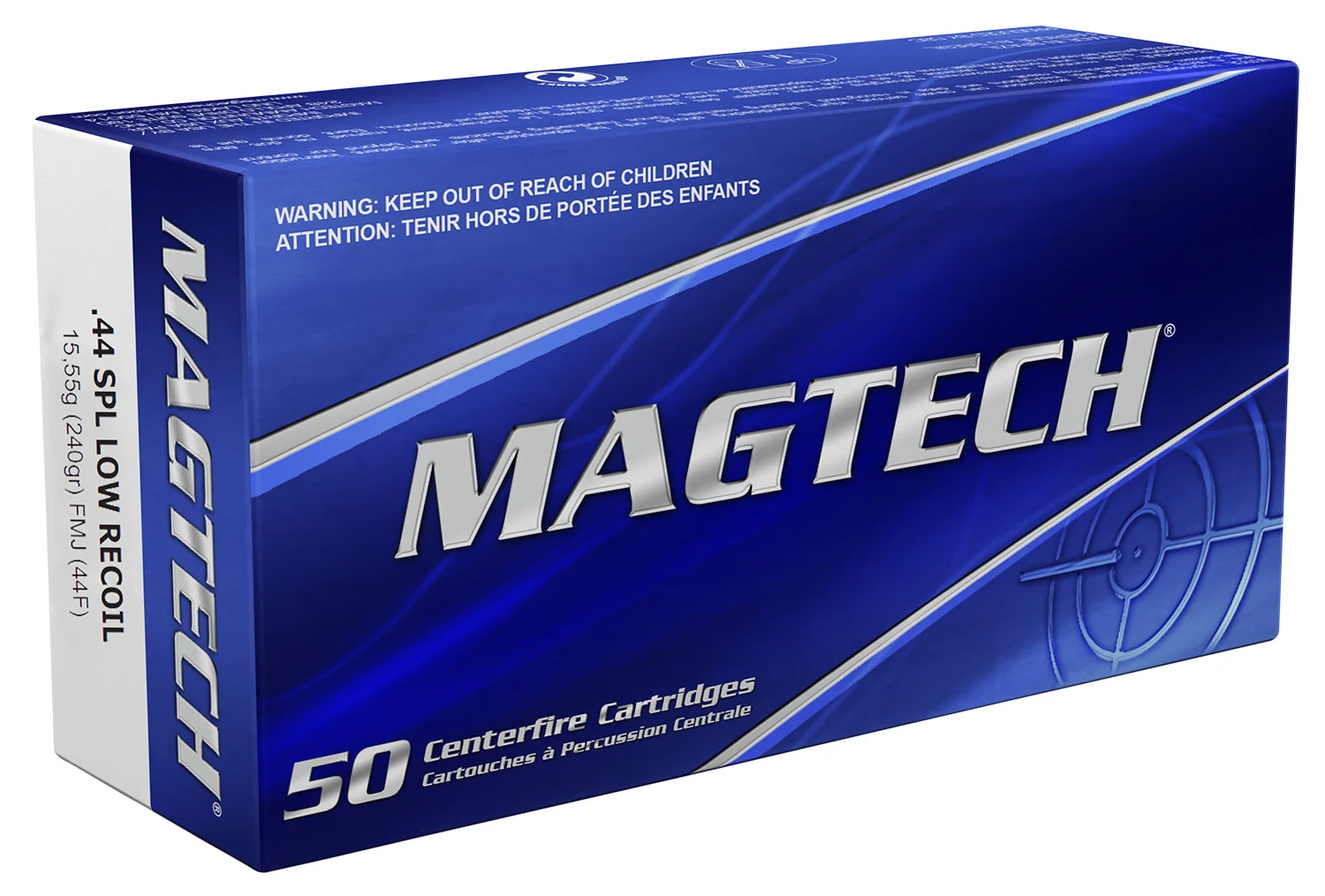 Magtech 44F Range/Training 44 S&W Spl 240 gr Full Metal Jacket 50 Per Box/ 20 Case