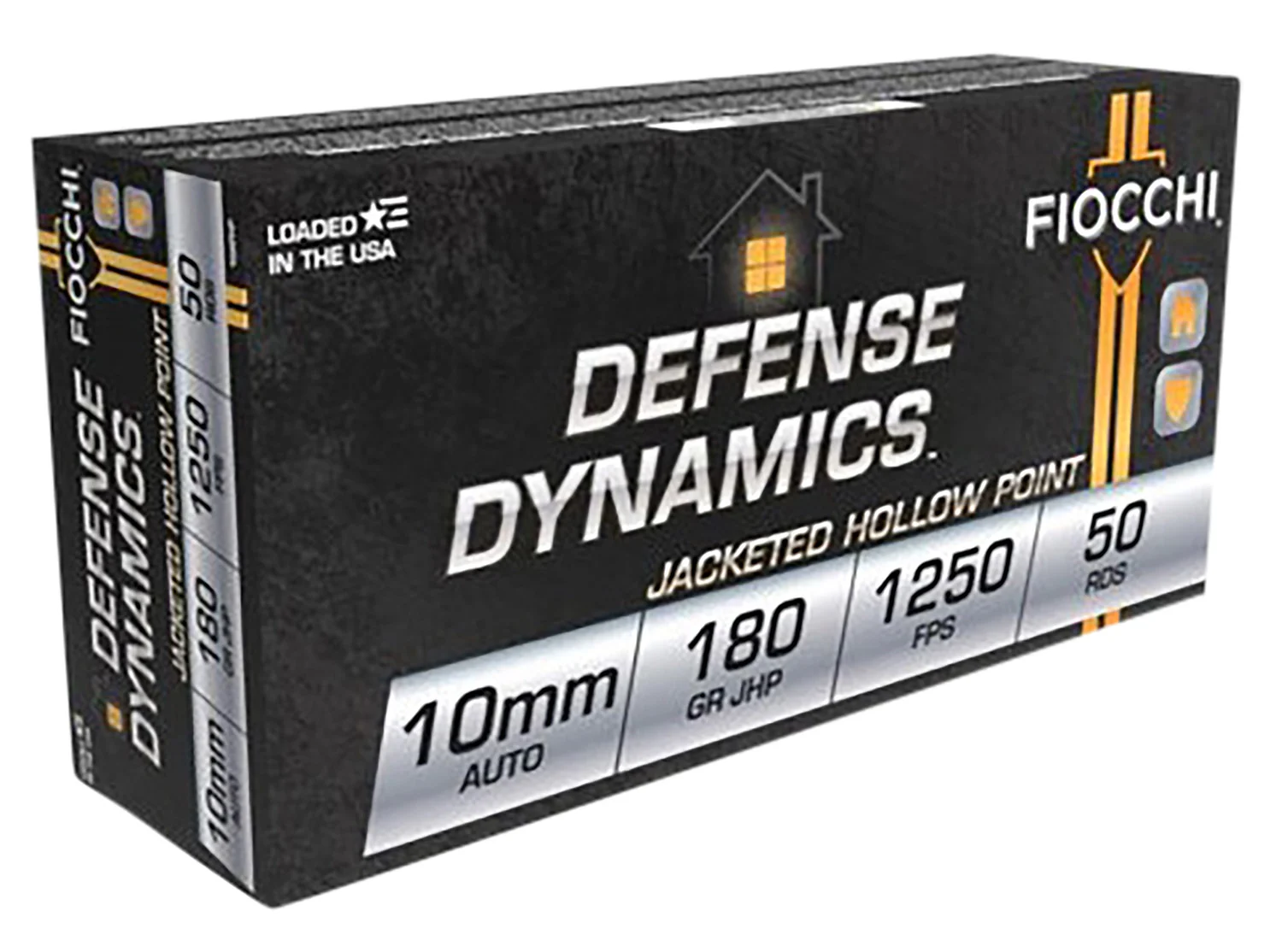 Fiocchi 10APHP Defense Dynamics  10mmAuto 180gr Jacketed Hollow Point 50 Per Box/10 Case - Fiocchi
