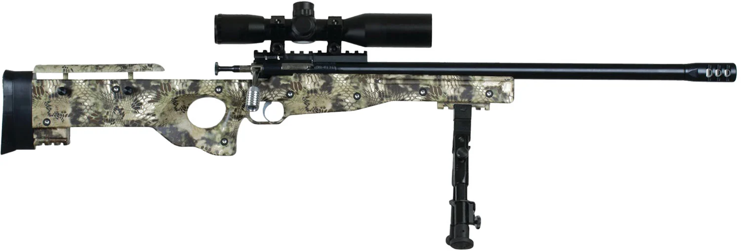 Crickett KSA2151 CPR Complete Package 22 LR Caliber with 1rd Capacity, 16.12" Barrel, Blued Metal Finish & Fixed with Adjustable Cheekpiece Kryptek Camo Stock Right Hand