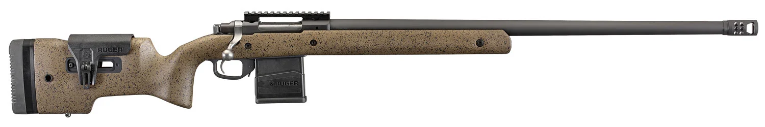 Ruger 47184 Hawkeye Long-Range Target Full Size 6.5 Creedmoor 10+1 26" Matte Black Steel Threaded Barrel, Picatinny Rail Steel Receiver, Black Speckled Brown Adj Comb & LOP Laminate Stock