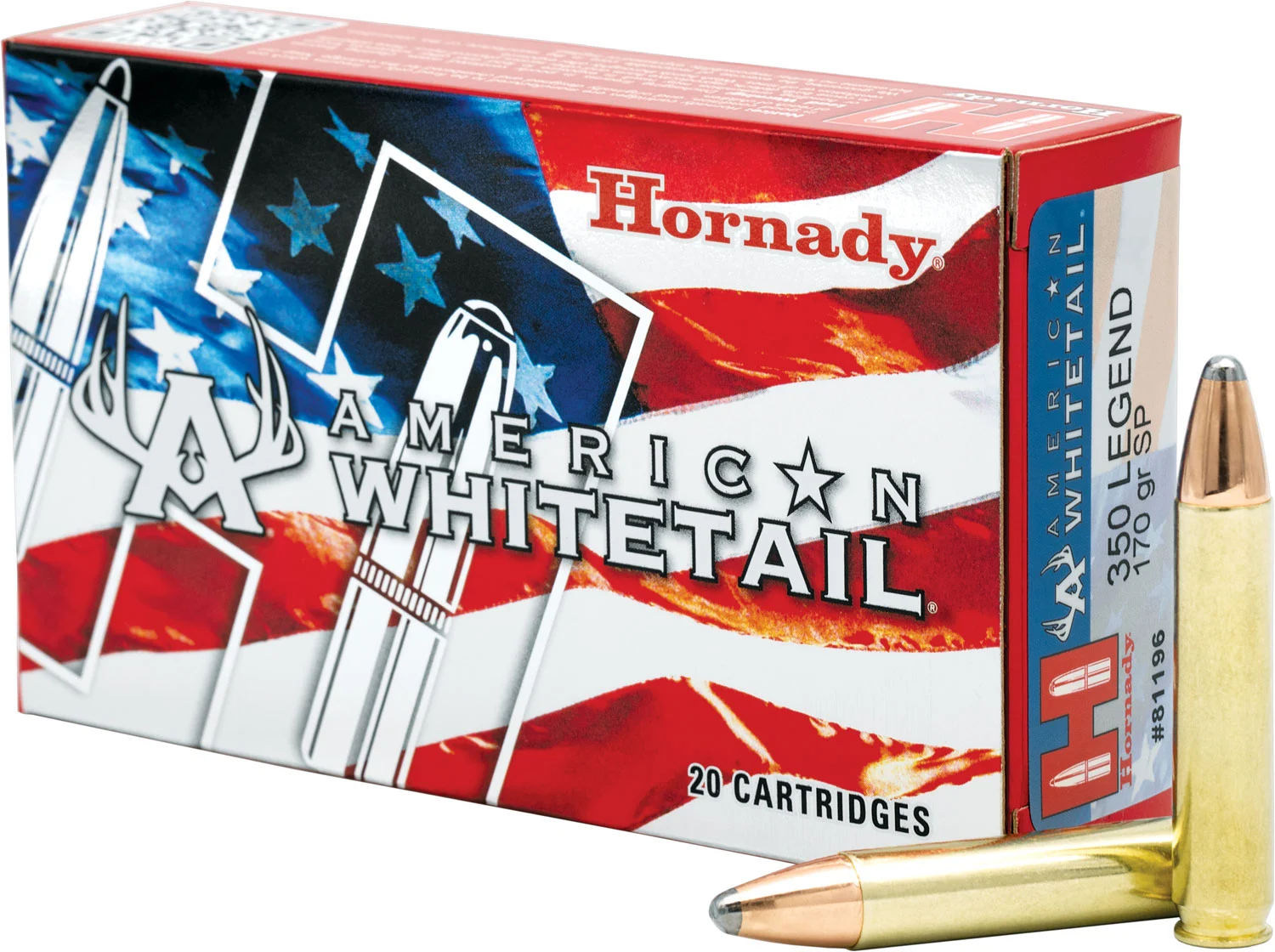 Hornady 81196 American Whitetail 350Legend 170gr InterLock 20 Per Box/10 Case