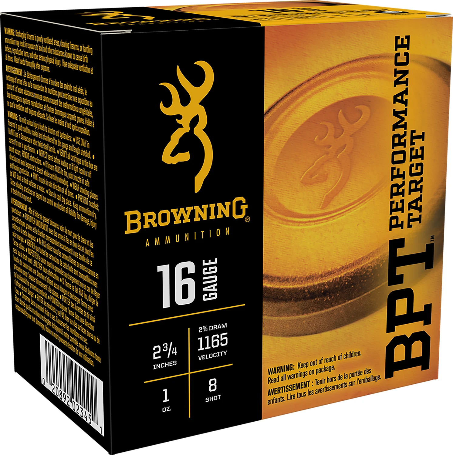 Browning Ammo B193611628 BPT Performance Target 16Gauge 2.75" 1oz 8Shot 25 Per Box/10 Case