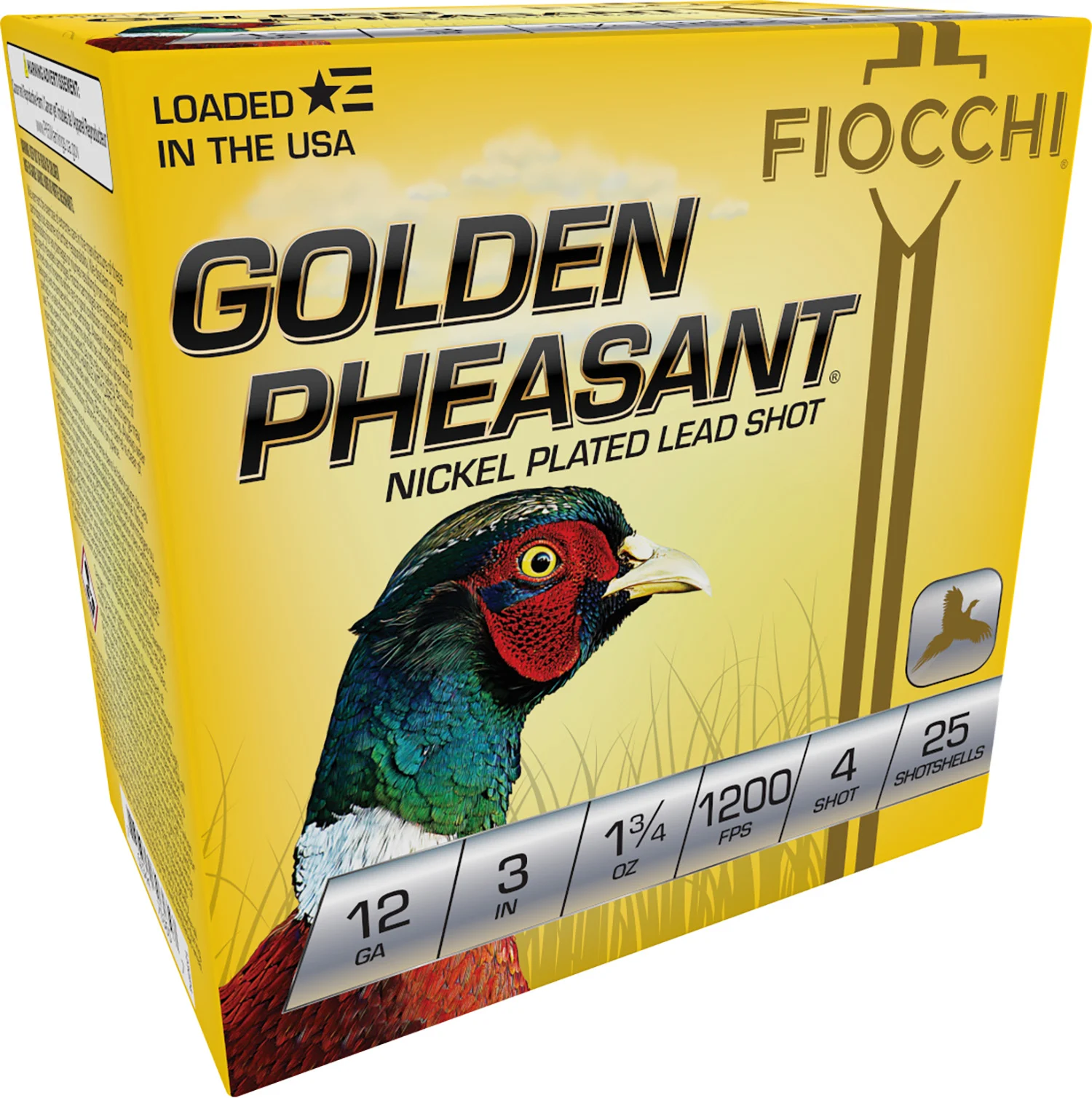 Fiocchi 123GP4 Golden Pheasant Extrema 12Gauge 3" 1 3/4oz 4Shot 25 Per Box/10 Case