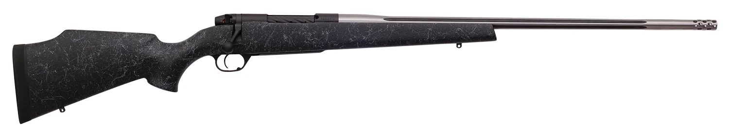 Weatherby MAM01N338LR8B Mark V Accumark 338 Lapua Mag 3+1 26" Barrel, Matte Blued Metal Finish, Gray Webbed Black Fixed Monte Carlo Stock