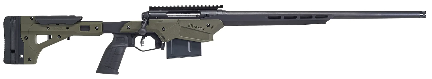 Savage Arms 57550 Axis II Precision 243 Win 10+1 22", Matte Black Barrel/Rec, OD Green Adjustable MDT Aluminum Chassis, Polymer Grip