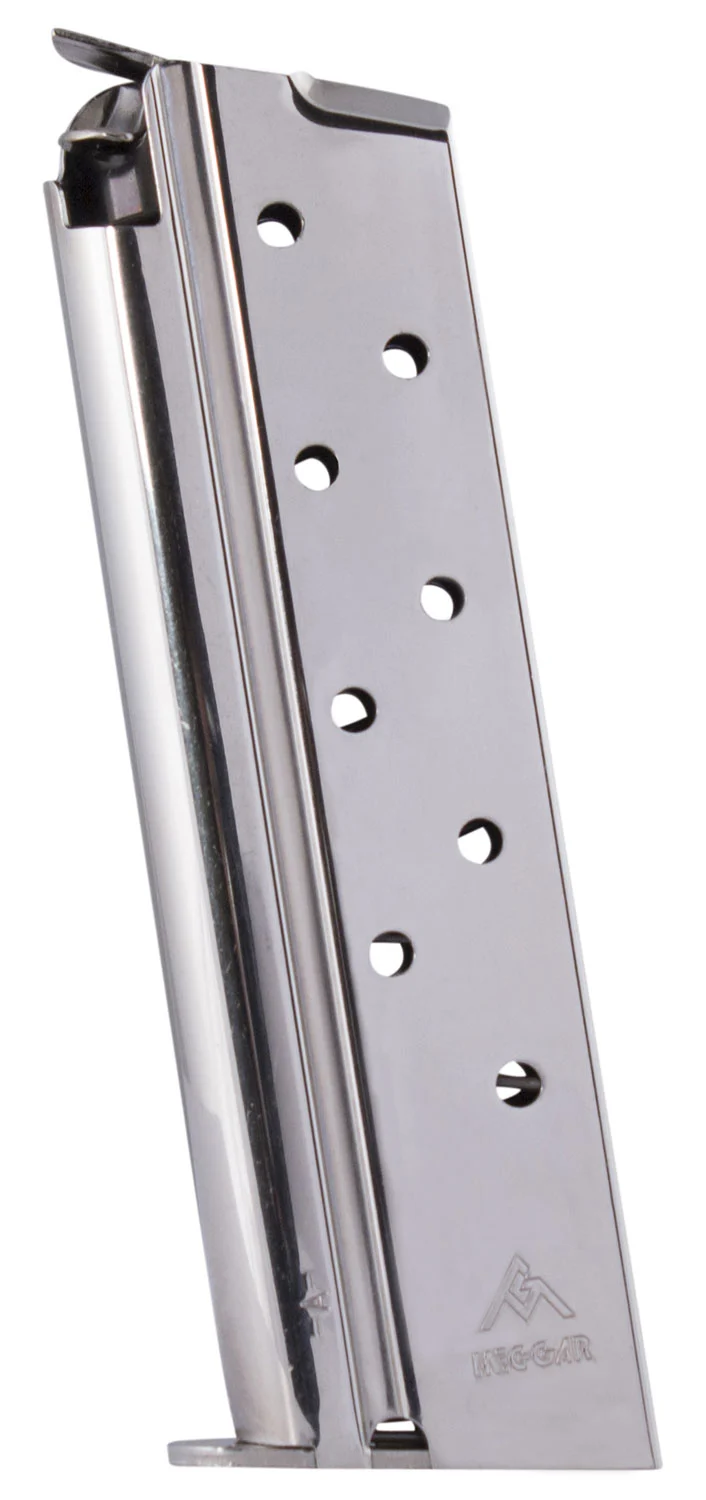 Mec-Gar MGCGGOV10N Standard Nickel Detachable 8rd 10mm Auto for 1911 Government