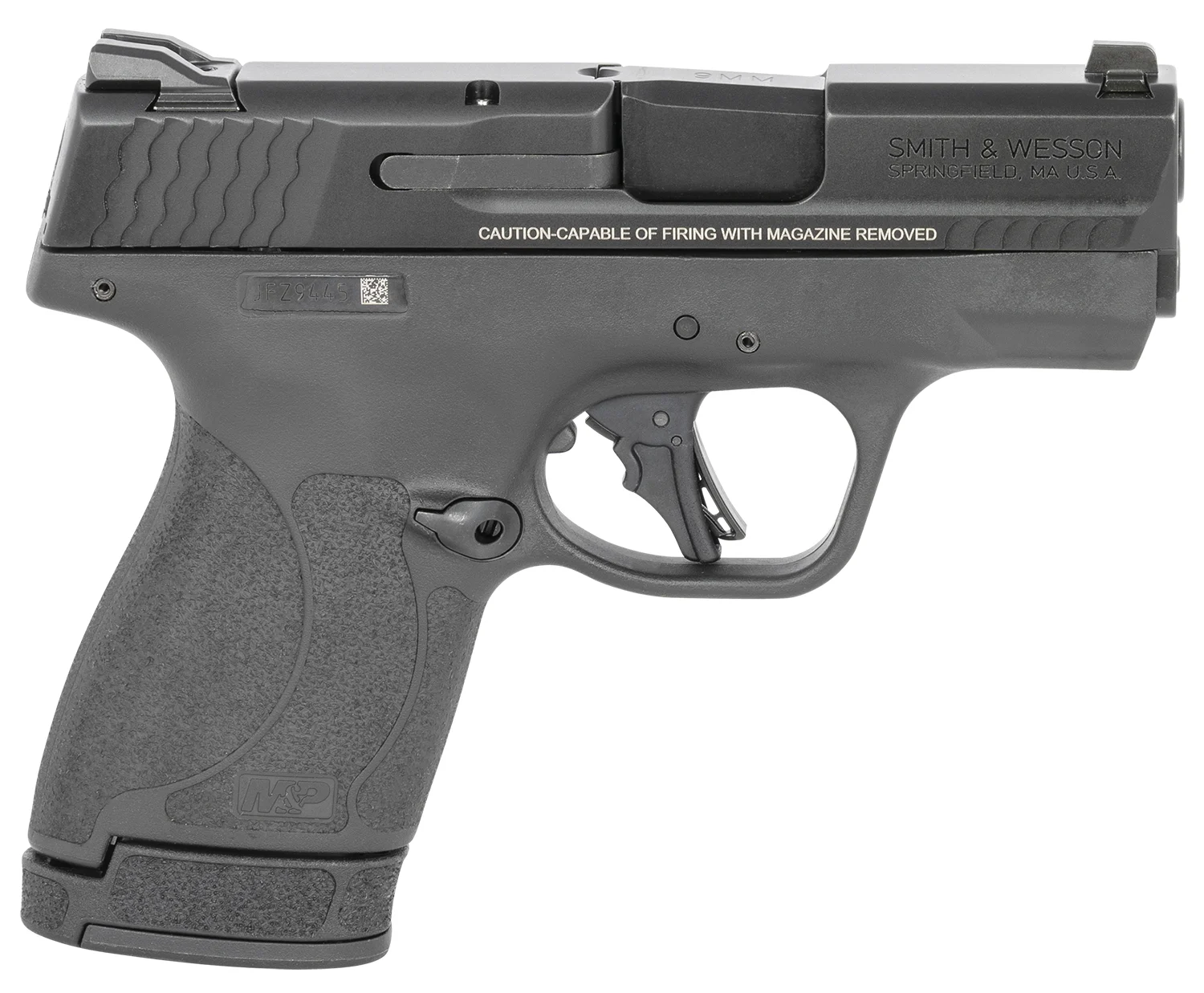 Smith & Wesson 13246 M&P Shield Plus Micro-Compact Frame 9mm Luger 10+1/13+1, 3.10" Black Armornite Stainless Steel Barrel & Serrated Slide, Matte Black Polymer Frame, Thumb Safety