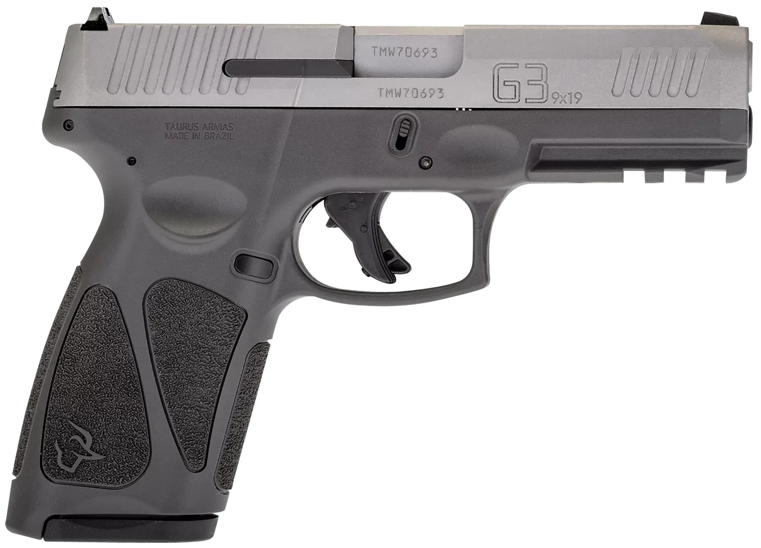 Taurus 1G3B949G G3 Full Size Frame 9mm Luger 15+1/17+1 4" Matte Stainless Steel Barrel, Matte Serrated Stainless Steel Slide, Gray Polymer Frame w/Picatinny Rail, Polymer Grip, Right Hand
