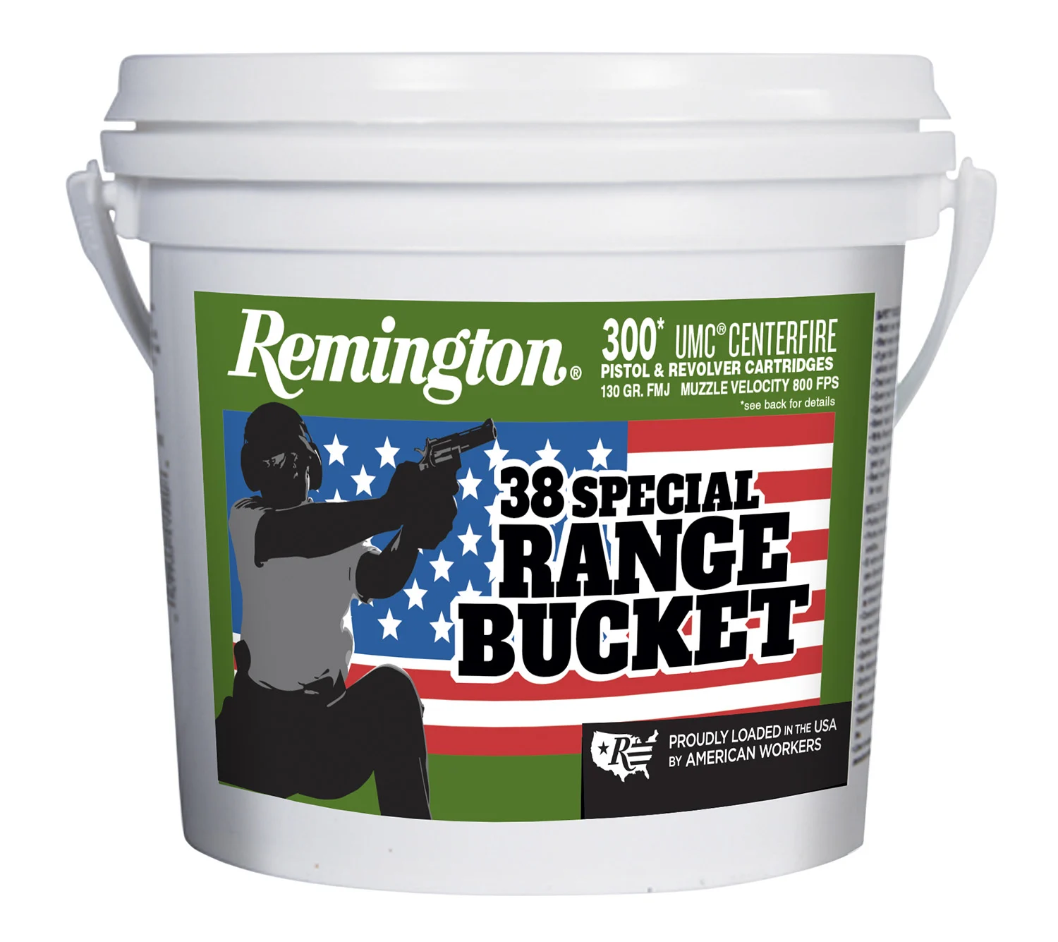 Remington Ammunition 23669 UMC Range Bucket 38Special 130gr Full Metal Jacket 300 Per Box/4 Case