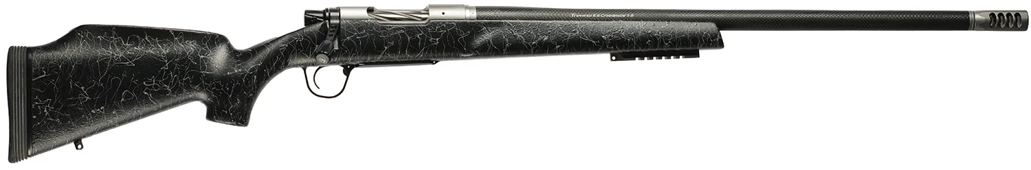 Christensen Arms 8011002000 Traverse 300 PRC 3+1 26" Threaded Barrel, Natural Stainless, Black with Gray Webbing Stock