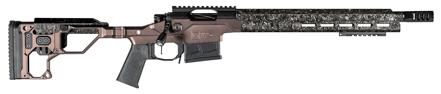 Christensen Arms 8010300800 Modern Precision 308 Win 16" Threaded Carbon Fiber Barrel 5+1, Black Nitride Finish, Desert Brown Anodized Folding Stock, Polymer Grip