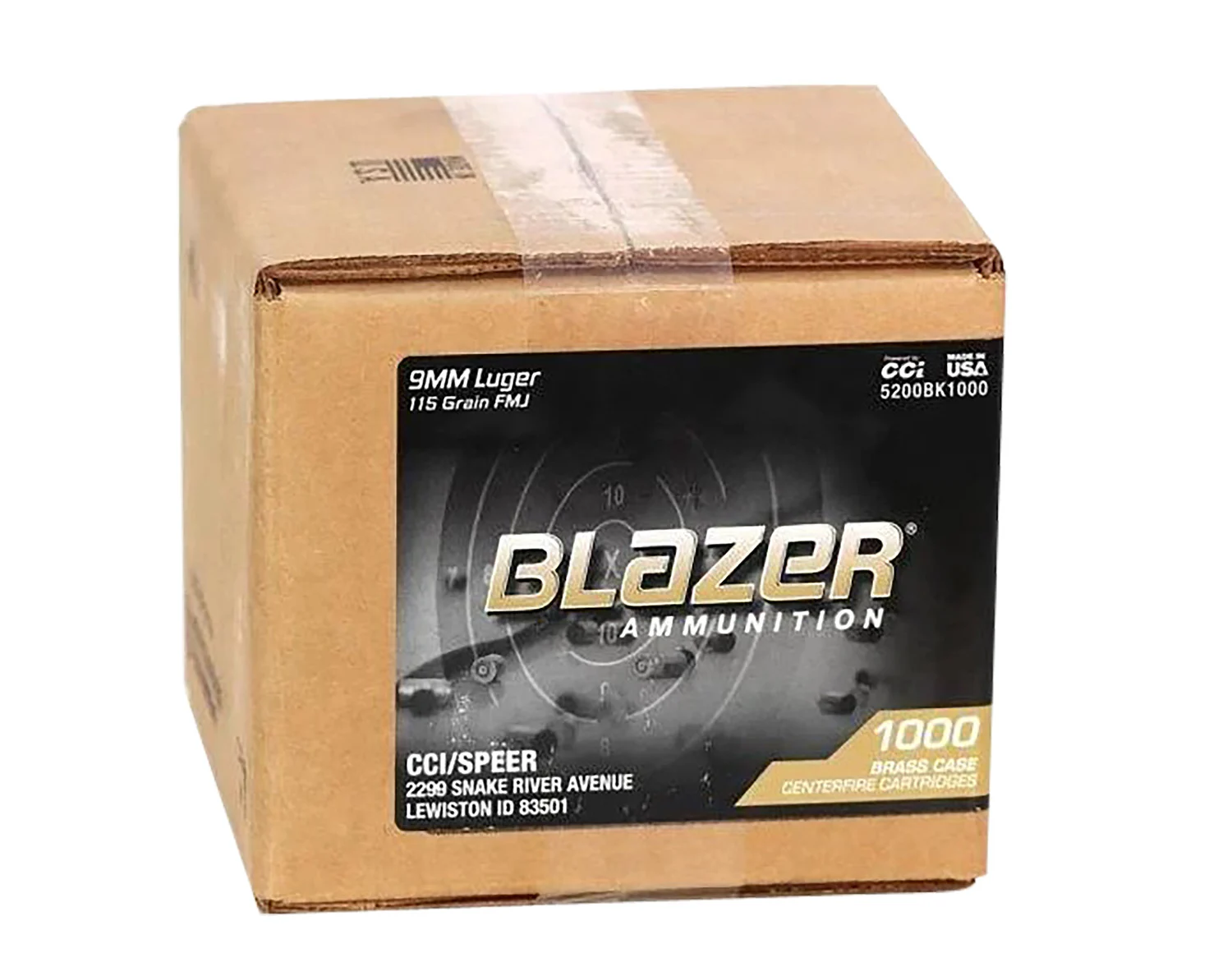 CCI 5200BK1000 Blazer Brass Handgun 9mmLuger 115gr Full Metal Jacket 1000 Per Box/1 Case *Loose - CCI Ammunition