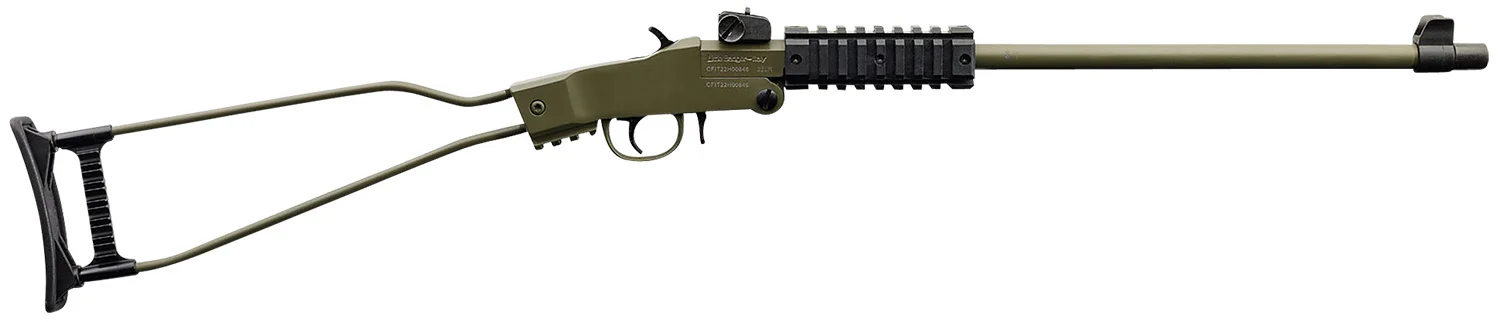 Chiappa Firearms 500266 Little Badger 22 LR 1rd, 16.50" OD Green Metal Finish & Underfolding Stock, Adjustable Sights, Right Hand