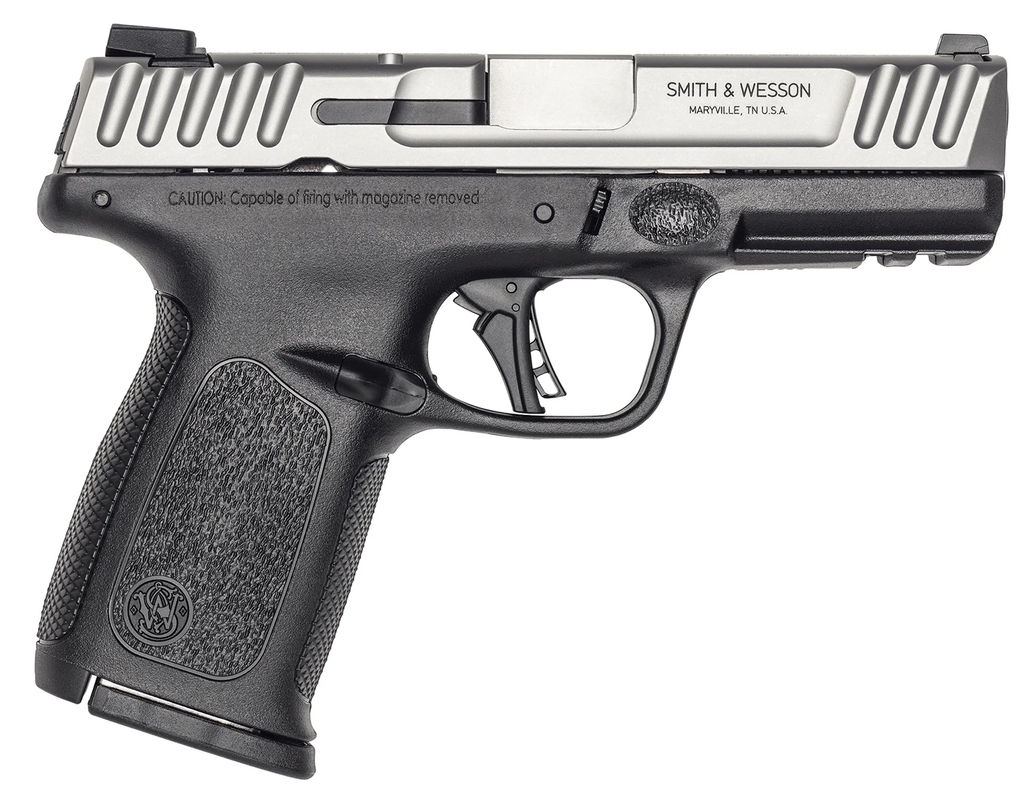Smith & Wesson 13936 SD40 2.0 Compact Frame 40 S&W 14+1 4" Stainless Steel Barrel, Satin Serrated Stainless Steel Slide, Black Polymer Frame w/Picatinny Rail, Textured Grip