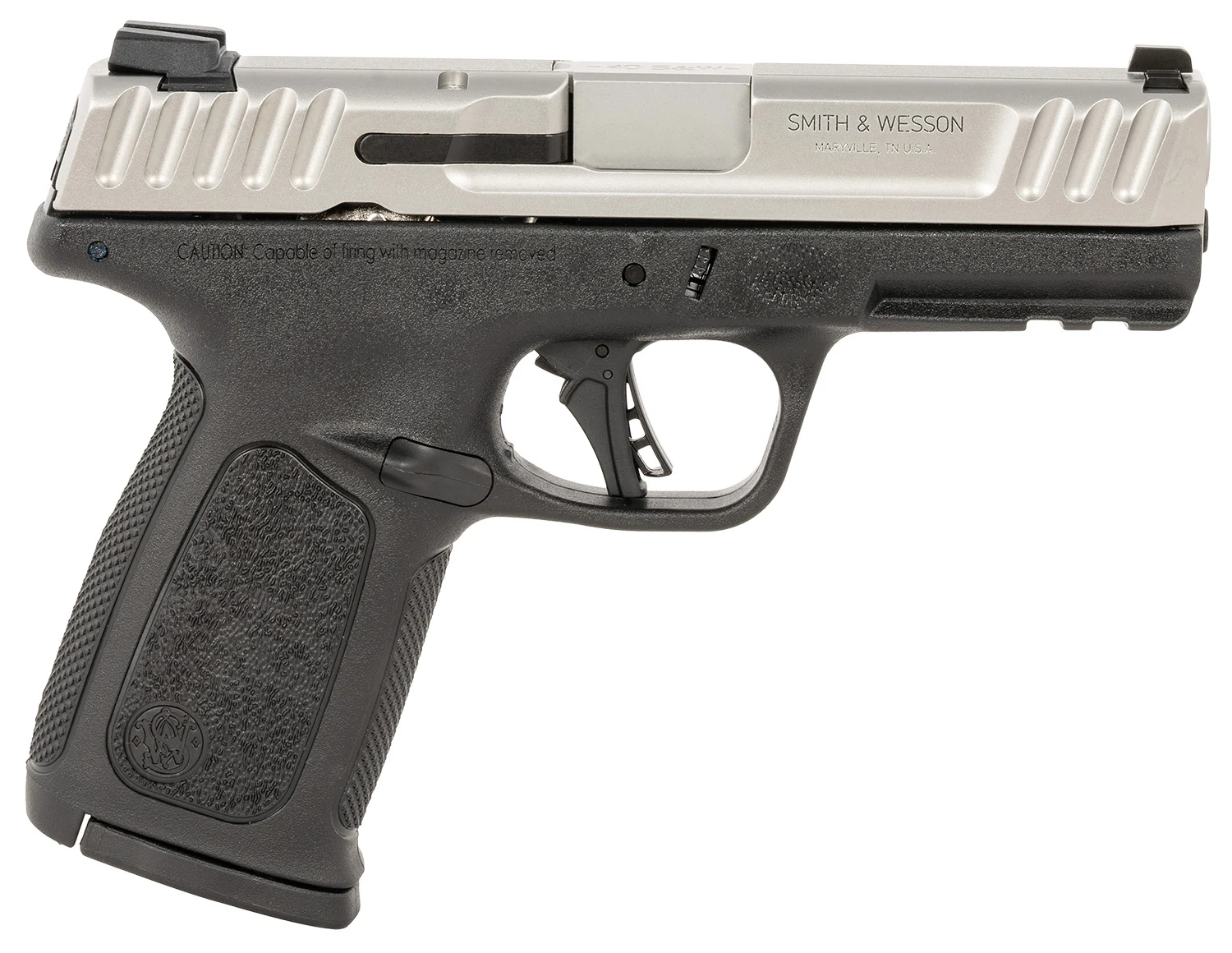 Smith & Wesson 13937 SD40 2.0 Compact Frame 40 S&W 10+1 4" Stainless Steel Barrel, Satin Serrated Stainless Steel Slide, Black Polymer Frame w/Picatinny Rail, Textured Grip