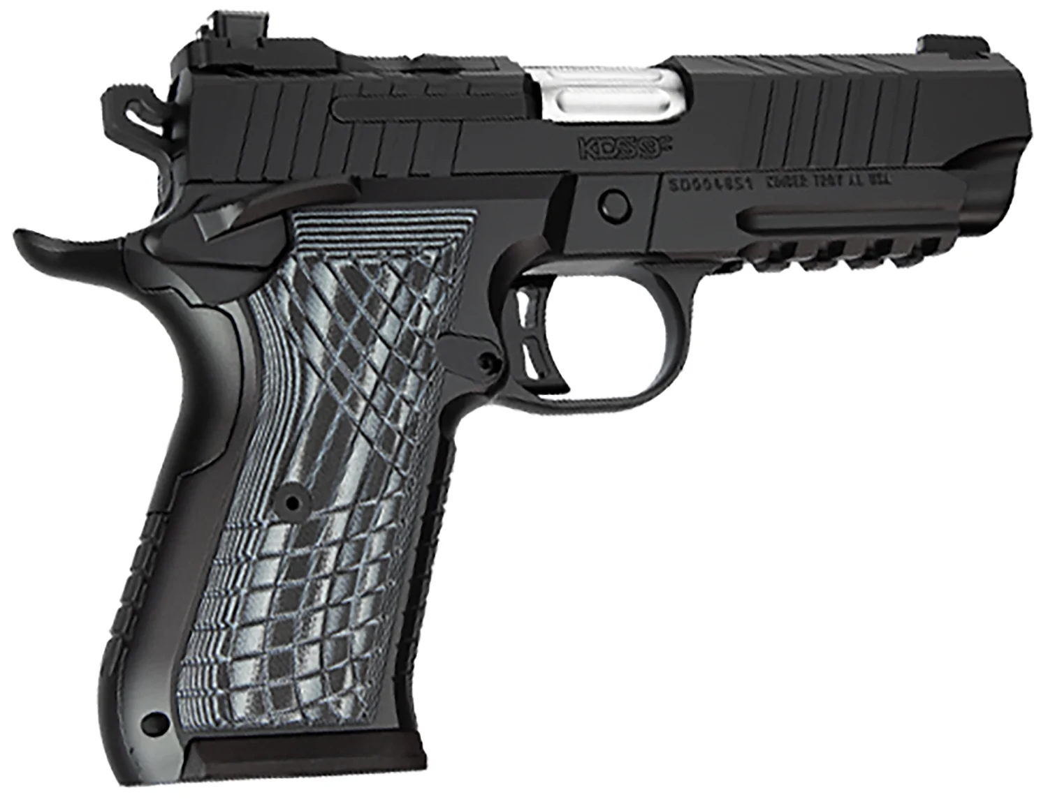 Kimber Mfg.,inc 3100017 KDS9C 9mm 10+1 4.09" KimPro Black Front and Rear Serrations Stainless Steel Slide Black Gray and Black Crosshatch Cut G-10 Grip