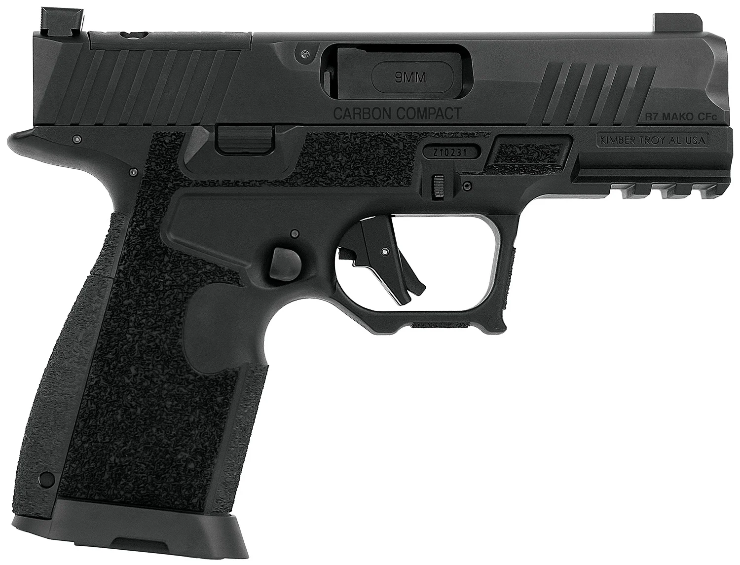 Kimber Mfg.,inc 3800016 R7 Mako Carbon Compact OR 9mm 15+1 3.92" FNC Stainless Steel Slide Molded Stippling Interchangeable Modular Backstrap Grip