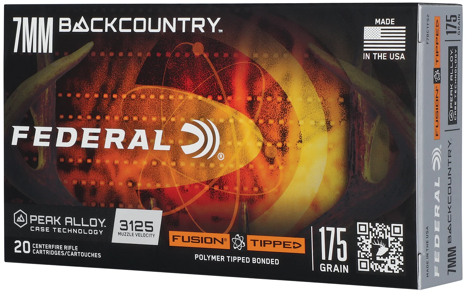 Federal F7BCTFS2 BackCountry 7mm BC 175gr Tipped Fusion 20 Per Box/10 Case