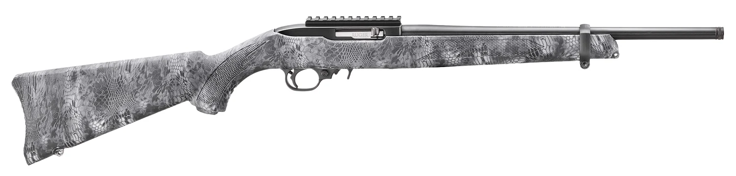 Ruger 31215 10/22 Carbine 22 LR 10+1 16.12" Satin Black Steel Threaded Barrel, Steel Receiver w/Scope Rail, Fixed Kryptek Typhon Camo Synthetic Stock