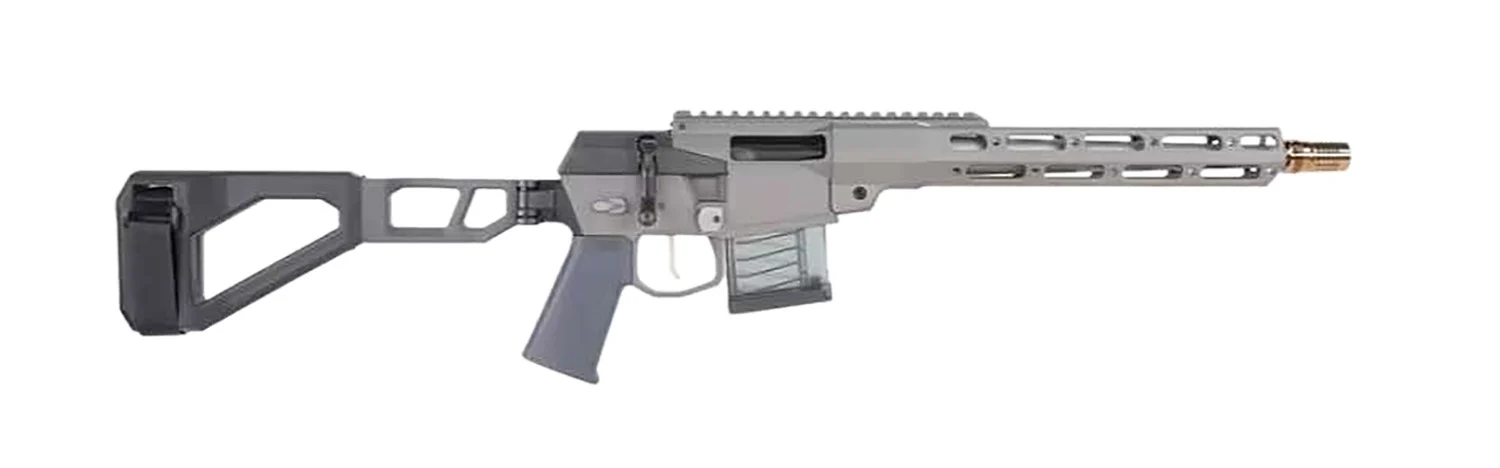 Q LLC MINIFIX55612INPISTOL Mini Fix 5.56 NATO 12" Gray Tapered Threaded Barrel, M-LOK Handguard, Gray Picatinny Rail Receiver, Adj Folding Stock, Black Polymer Grip