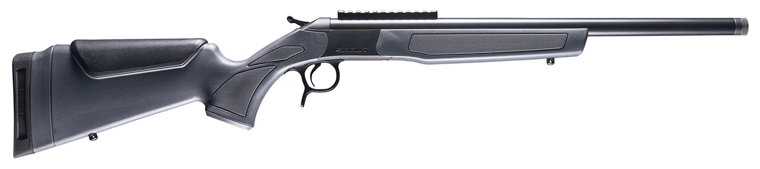 CVA CR4434 Scout 223 Rem 1rd 20" Blued Threaded Barrel, Blued Picatinny Rail Receiver, Fixed Stealth Gray Synthetic Stock