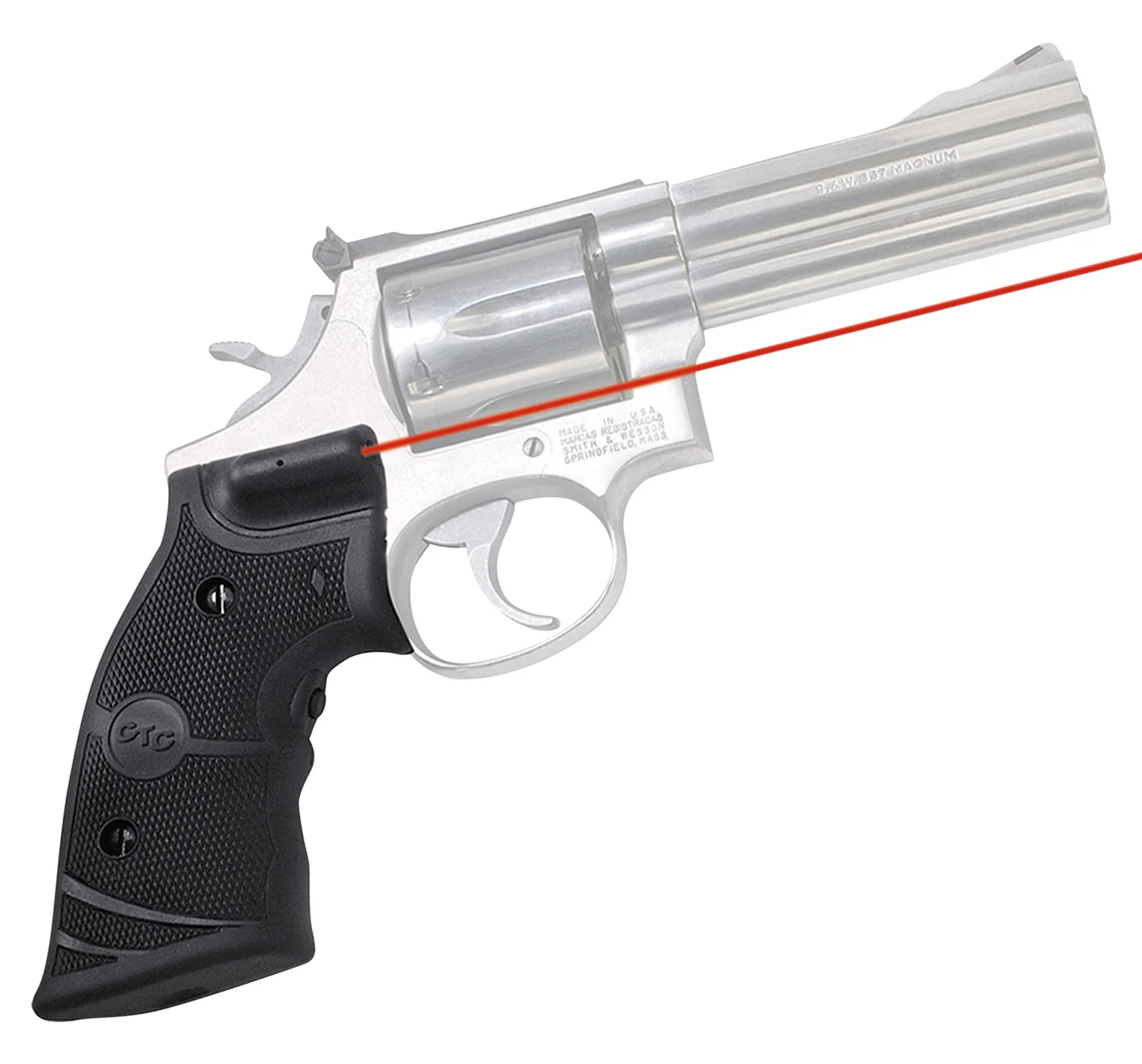 Crimson Trace 011290 Lasergrips Fits S&W K & L Frames Round Butt, Red Laser 633nM Wavelength 5mW Output, Black Polymer