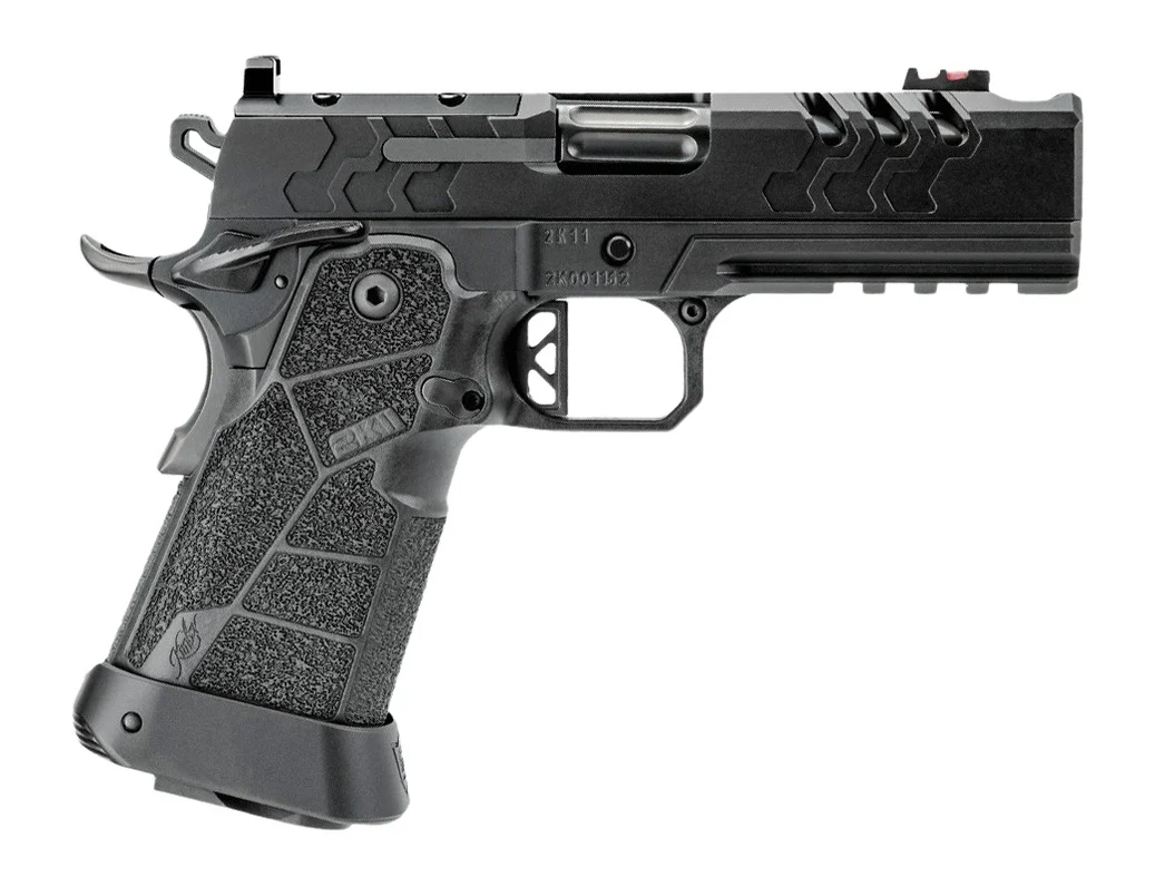 Kimber Mfg, Inc 3500105 2K11 Pro Comp Full Size Frame 9mm Luger 19+1 5" Compensated Barrel, Black Stainless Steel Lightening Cut/Optic Ready/Serrated Slide, Black Stainless Steel Frame w/Beavertail &