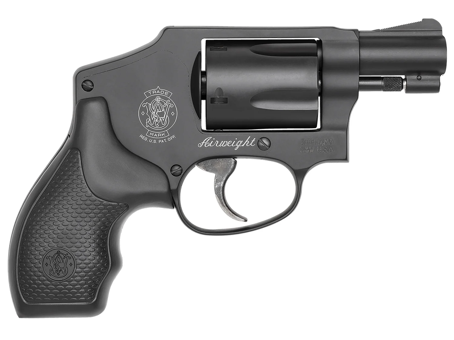 Smith & Wesson 162810 Model 442 *CA Compliant 38 S&W Spl +P 5 Shot 1.88" Stainless Steel Barrel, Carbon Steel Cylinder, Aluminum J-Frame, Black Metal Finish, Internal Lock