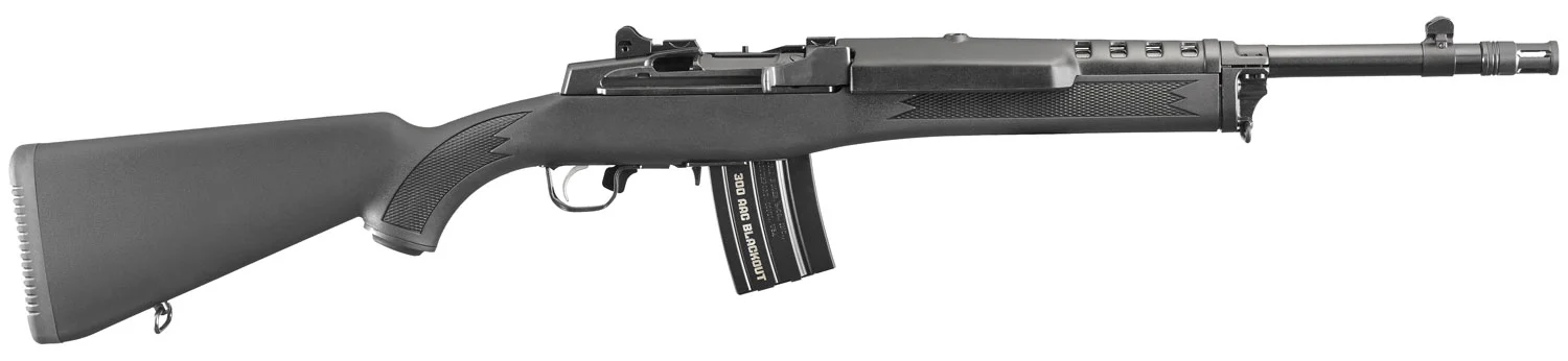 Ruger 5864 Mini-14 Tactical 300 Blackout 20+1 16.12" Blued Threaded Barrel, Blued Drilled & Tapped Steel Receiver, Black Synthetic Fixed Stock, Right Hand