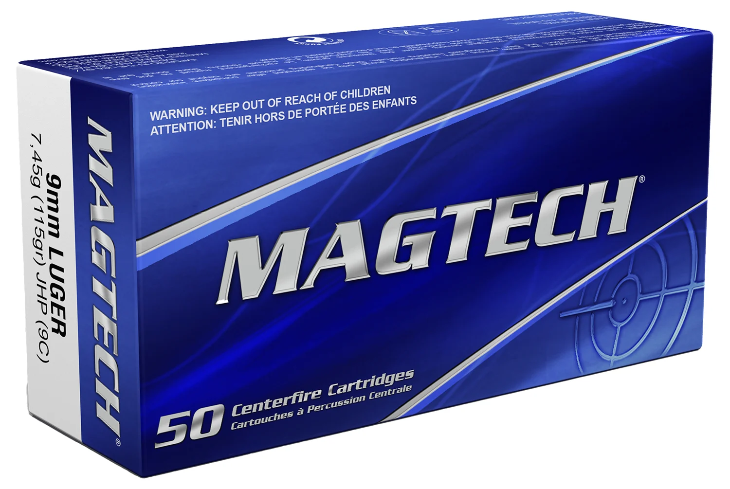 Magtech 9C Range/Training  9mmLuger 115gr Jacketed Hollow Point 50 Per Box/20 Case - Magtech Ammunition