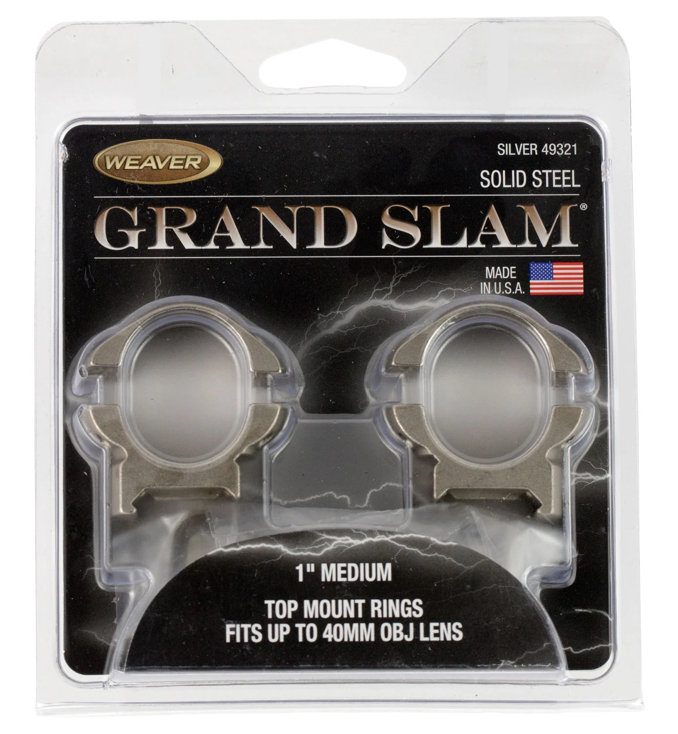 Weaver Mounts 49321 Grand Slam Silver 1" Medium