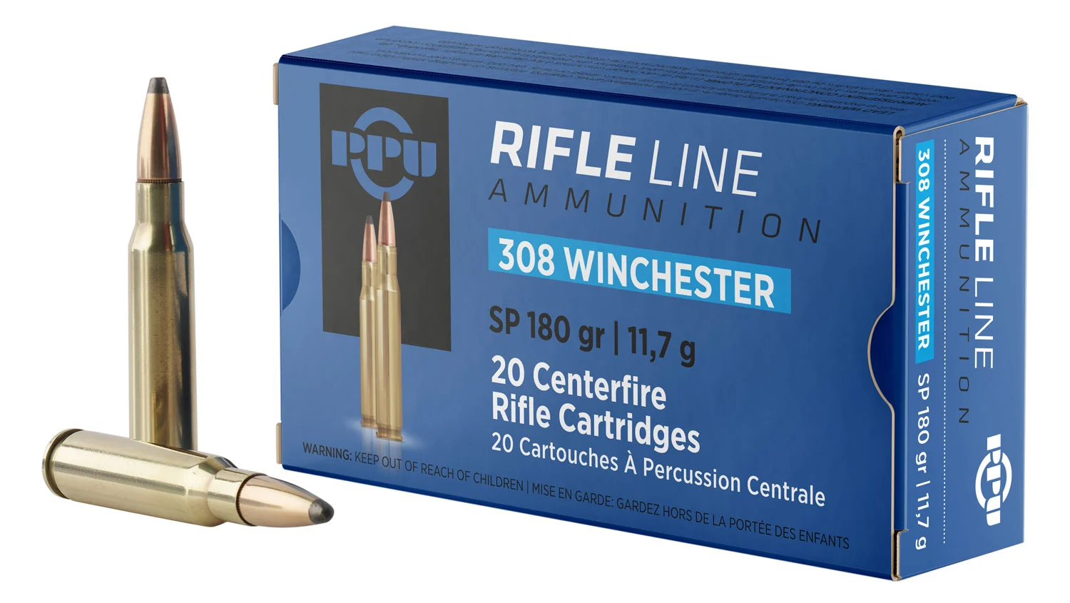PPU PP3083 Standard Rifle 308Win 180gr Soft Point 20 Per Box/10 Case
