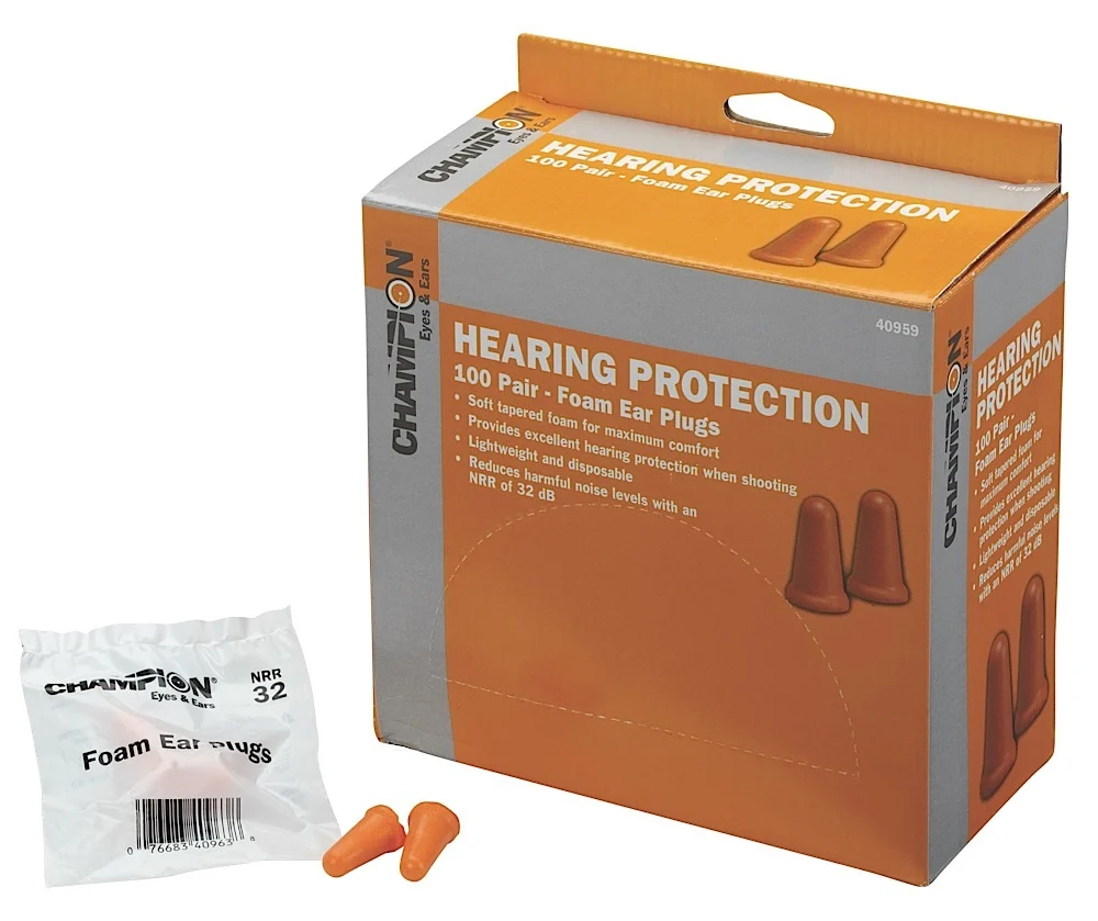Champion Targets 40959 Molded Ear Plugs 32 dB In The Ear Contouring Orange Foam 100 Pair