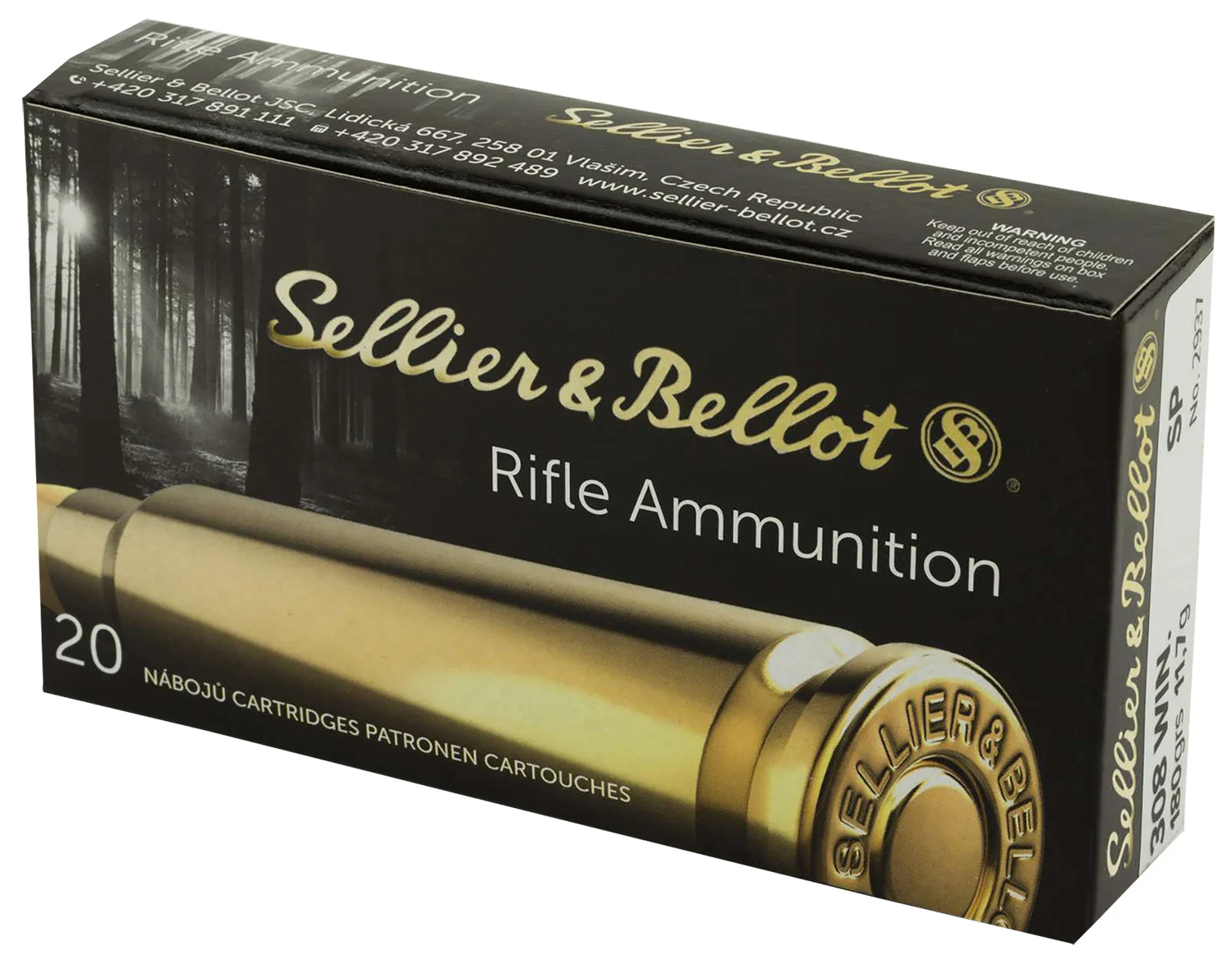 Sellier & Bellot SB308C Rifle 308Win 180gr Soft Point 20 Per Box/25 Case