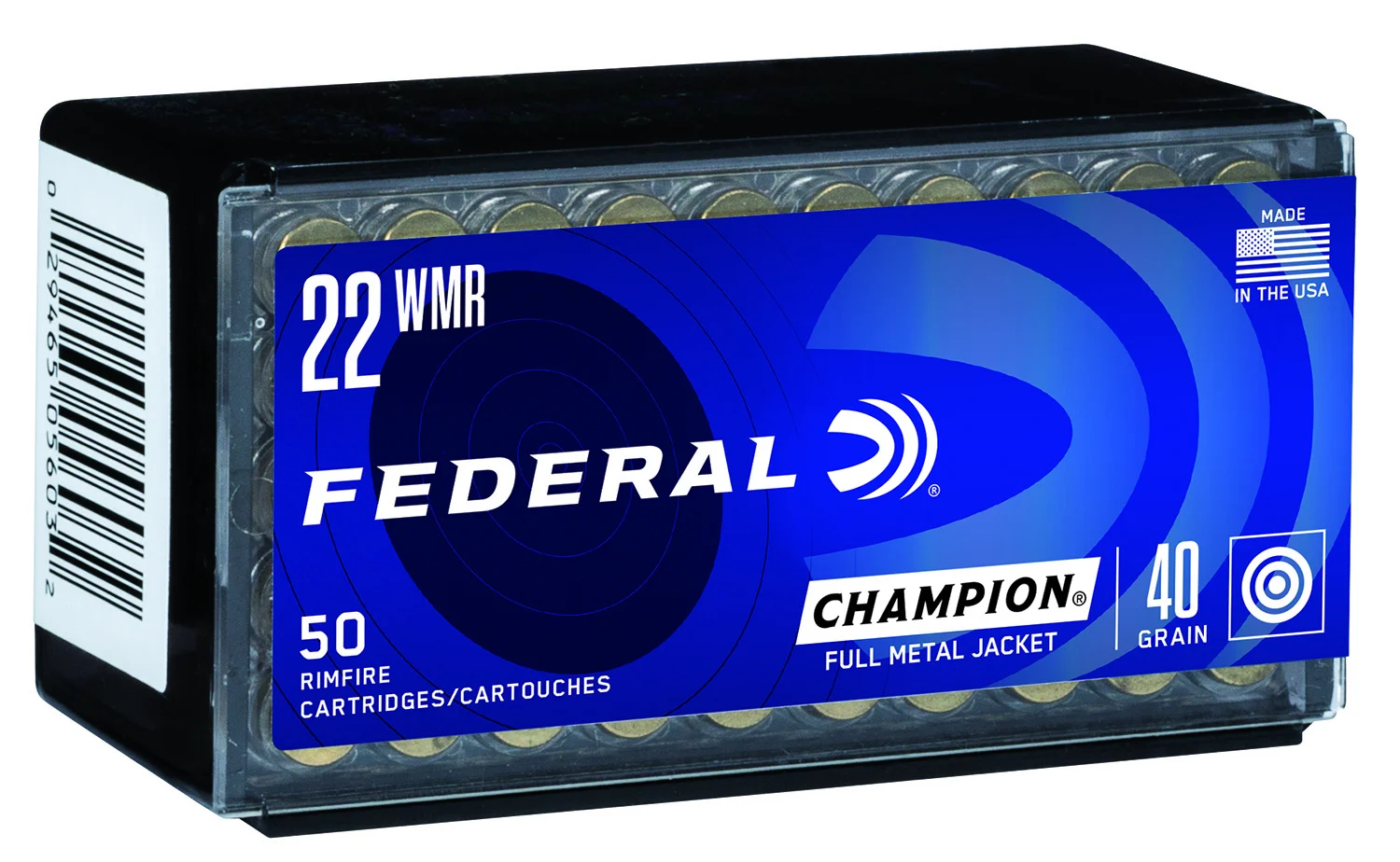 Federal .22 WMR 40gr FMJ Brass – 50rd