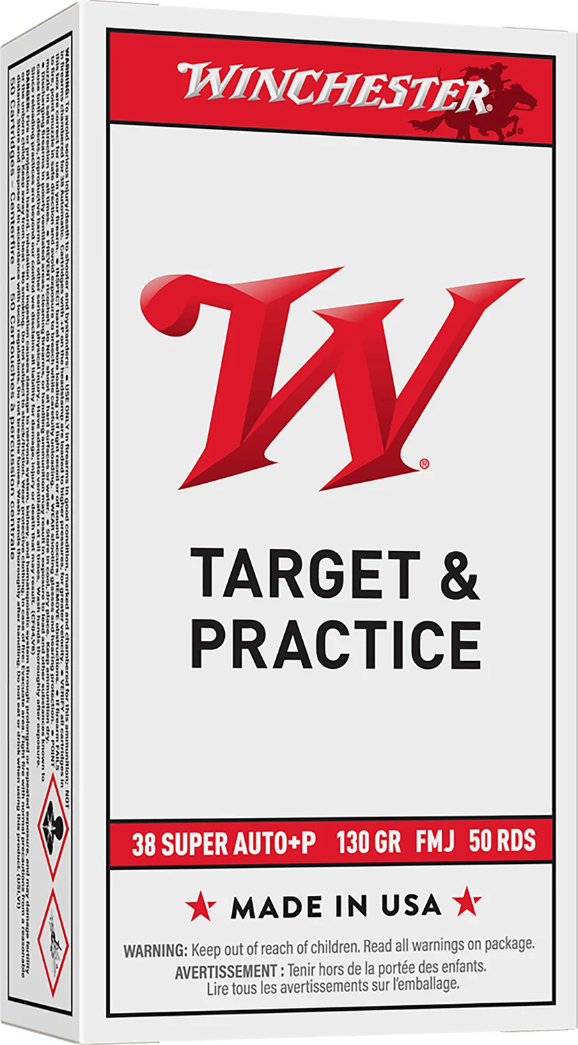 Winchester Ammo Q4205 USA 38Super+P 130gr Full Metal Jacket 50 Per Box/10 Case