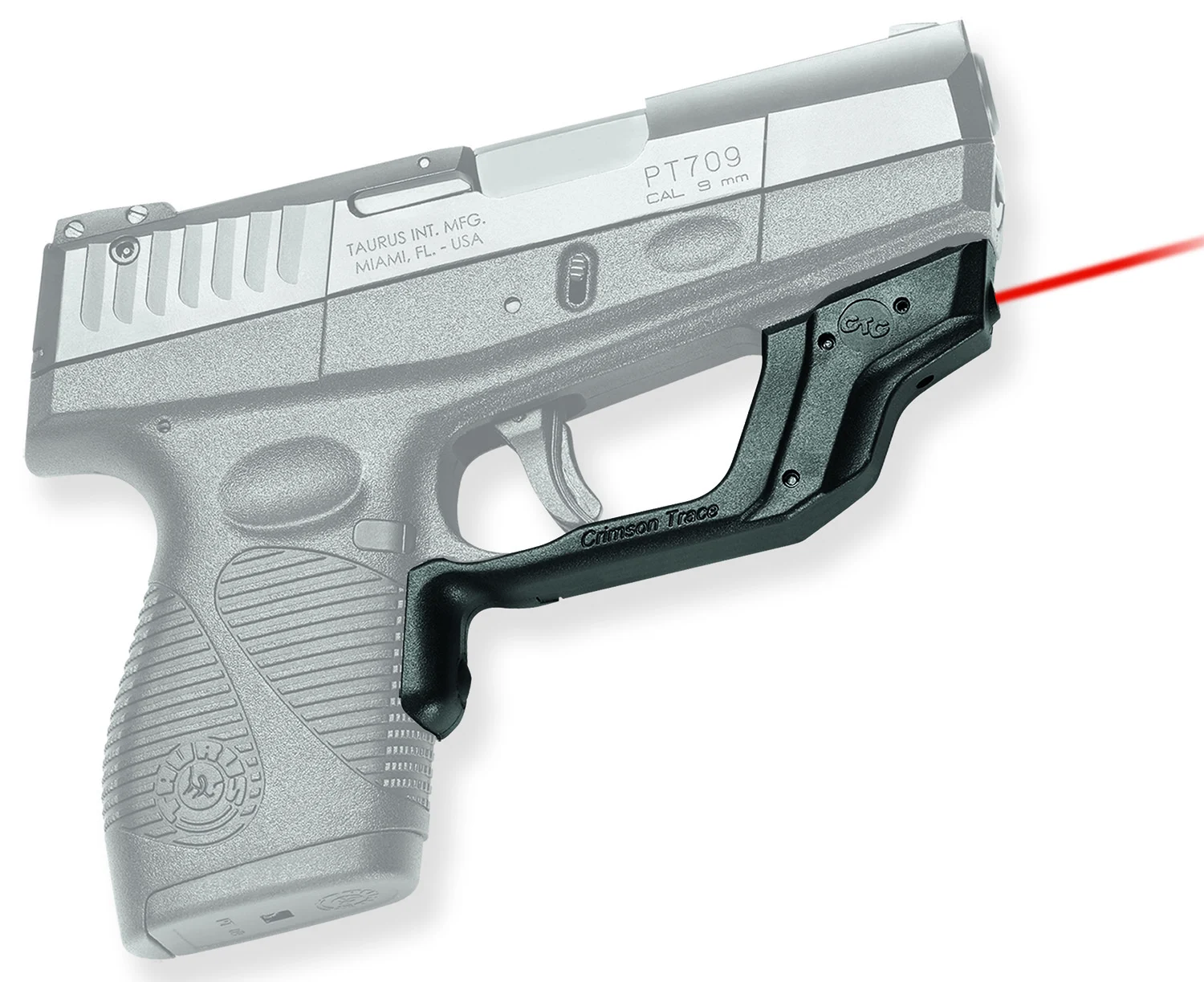 Crimson Trace 0160001 Laserguard Fits Taurus Slim 709/708/740, Red Laser Black Polymer