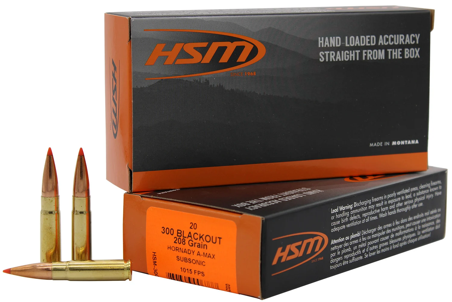 HSM 300BLK1N Match 300 Blackout 208 gr Hornady A Max 20 Per Box/ 25 Case