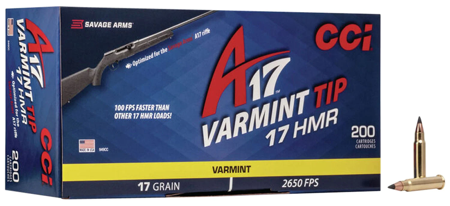 CCI Ammunition .17 HMR 17gr V-MAX Brass – 200rd