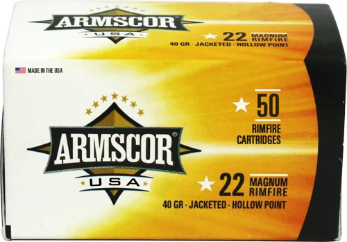 ARMSCOR 22WMR 40GR JHP 1838FPS - 50RD 100BX/CS - Armscor/Rock Island Armory