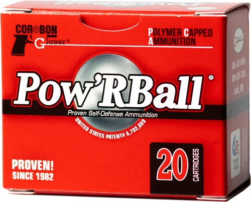 Glaser 9MM Luger +p 100GR – Pow’rball 20RD 25BX/CS