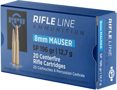 PPU 8MM MAUSER 196GR JSP - 20RD 10BX/CS