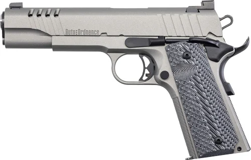 AUTO-ORDNANCE 1911A1 45ACP - STAINLESS NGT SGT RUBBER GRIP