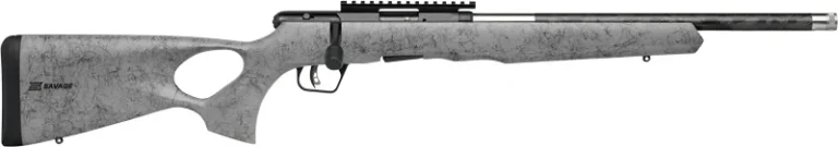 SAVAGE B22 22WMR TIMBERLITE - THUMBHOLE 18" CF 10RD GRY WOOD