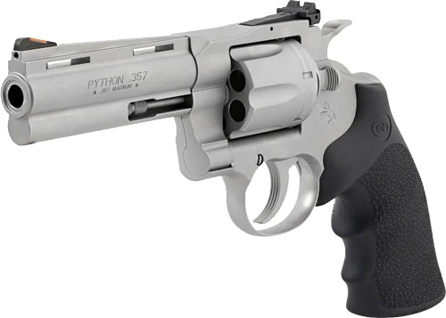 COLT PYTHON 357MAG 4.25" 6RD - MATTE STAINLESS HOGUE GRIPS