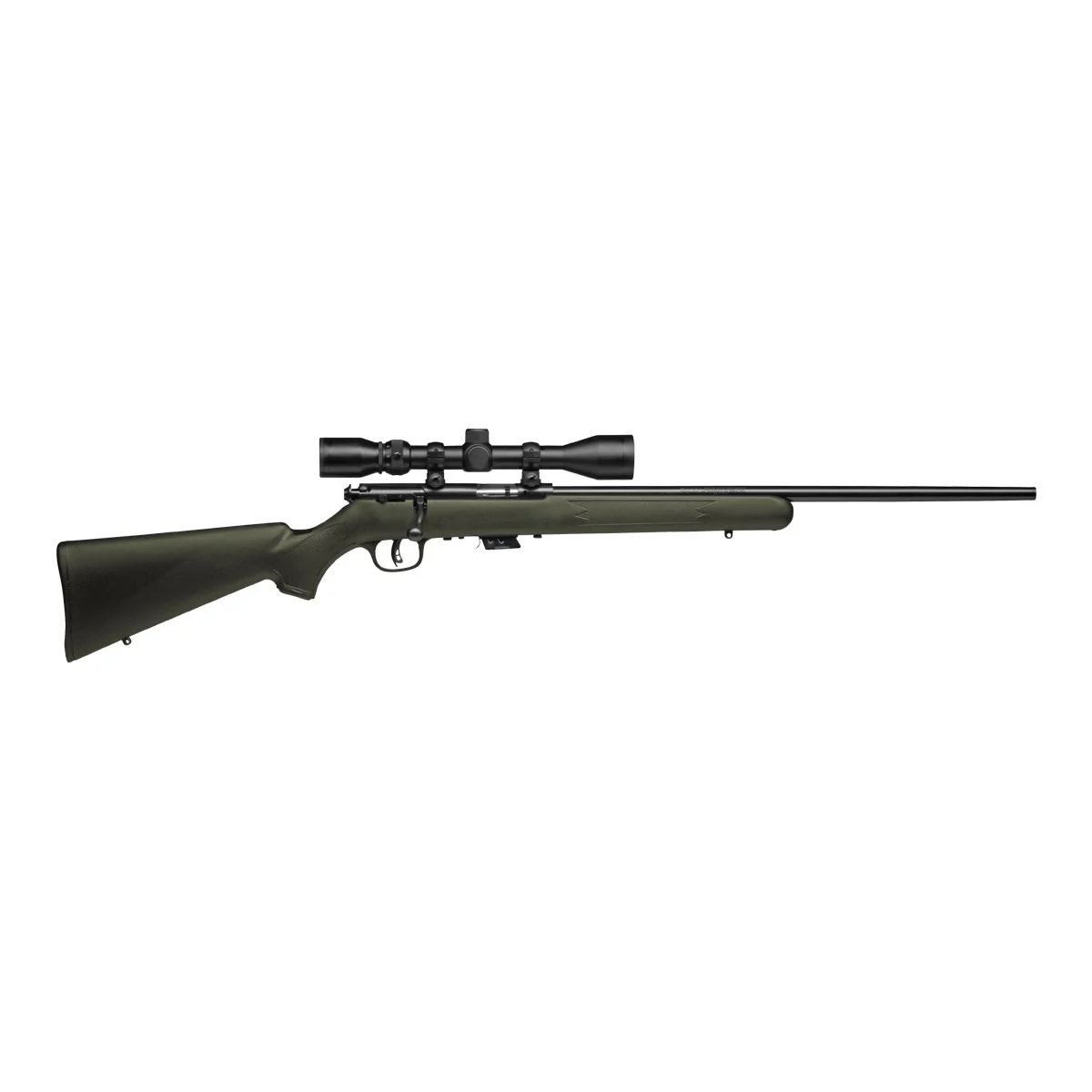Savage Mark II FXP Rifle .22 LR 5rd Magazine 21" Barrel Synthetic OD Green Stock 3-9x40mm Scope