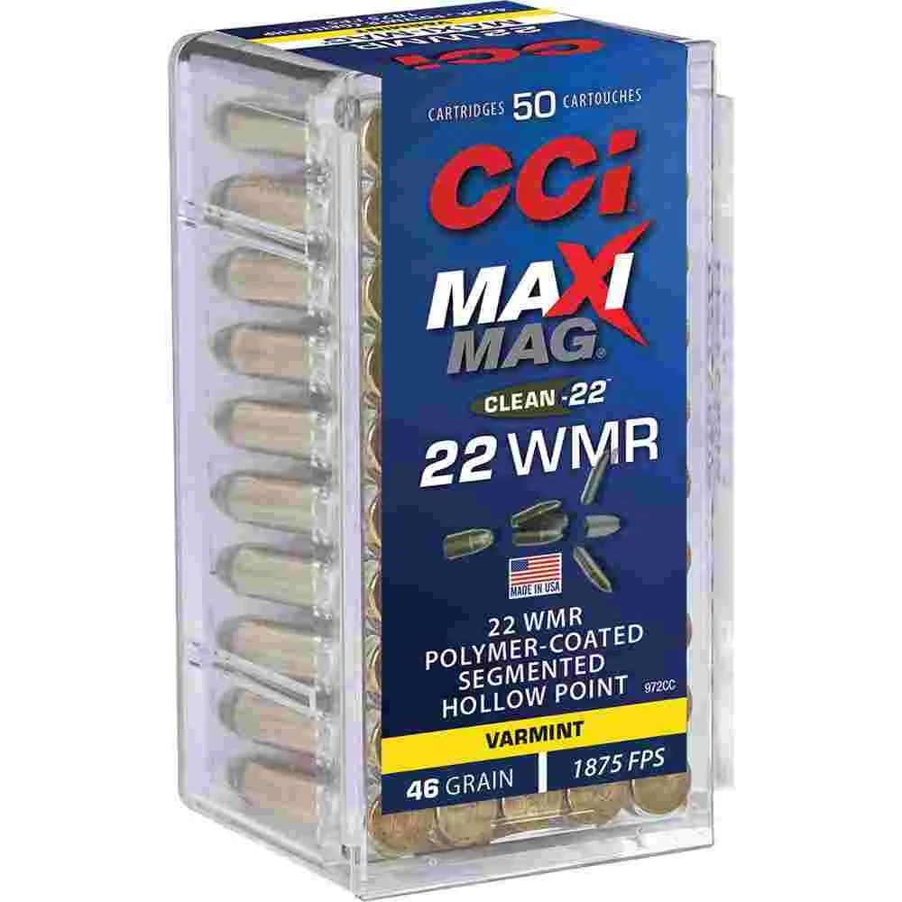 CCI Maxi Mag Rimfire Ammunition .22 WMR SHP 1875 fps 50/ct