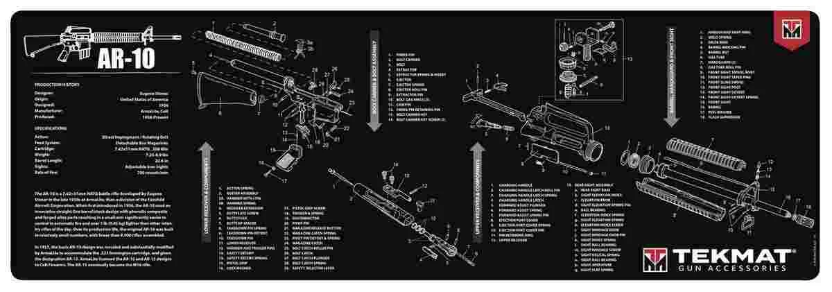 TekMat 12x36 Gun Cleaning Mat - AR-10