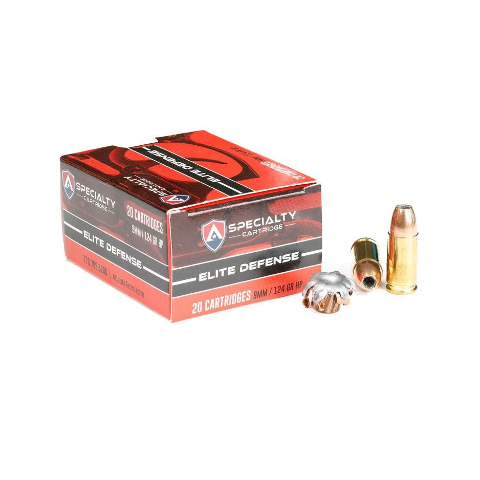 Specialty Cartridge Elite Defense Handgun Ammunition 9mm Luger 124gr JHP 1165 fps 20/ct - Atl Arms/ Specialty Cartridge Inc DBA ACME