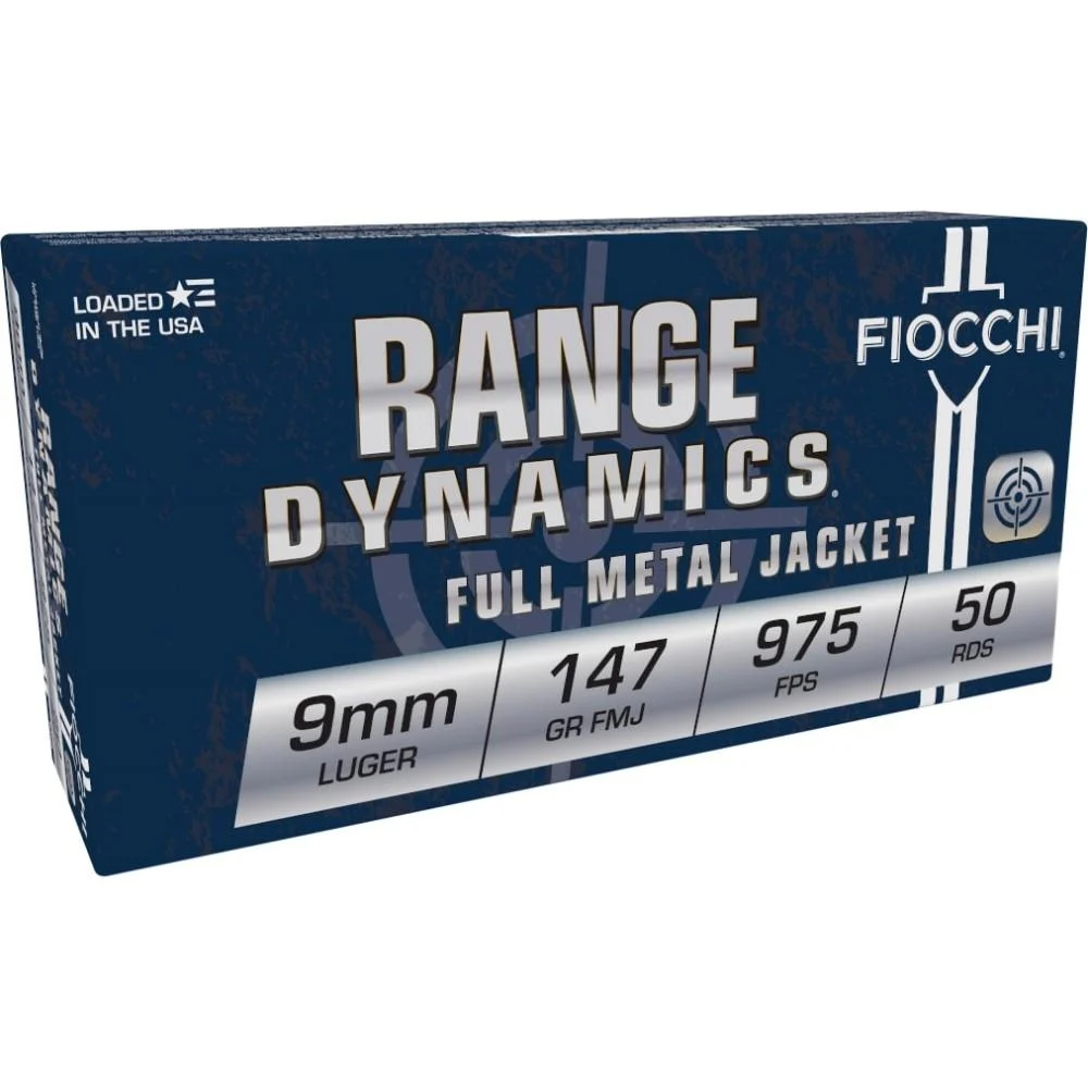 Fiocchi Pistol Shooting Dynamics Handgun Ammunition 9mm Luger 147 gr FMJ 1000 fps 50/rd - Fiocchi